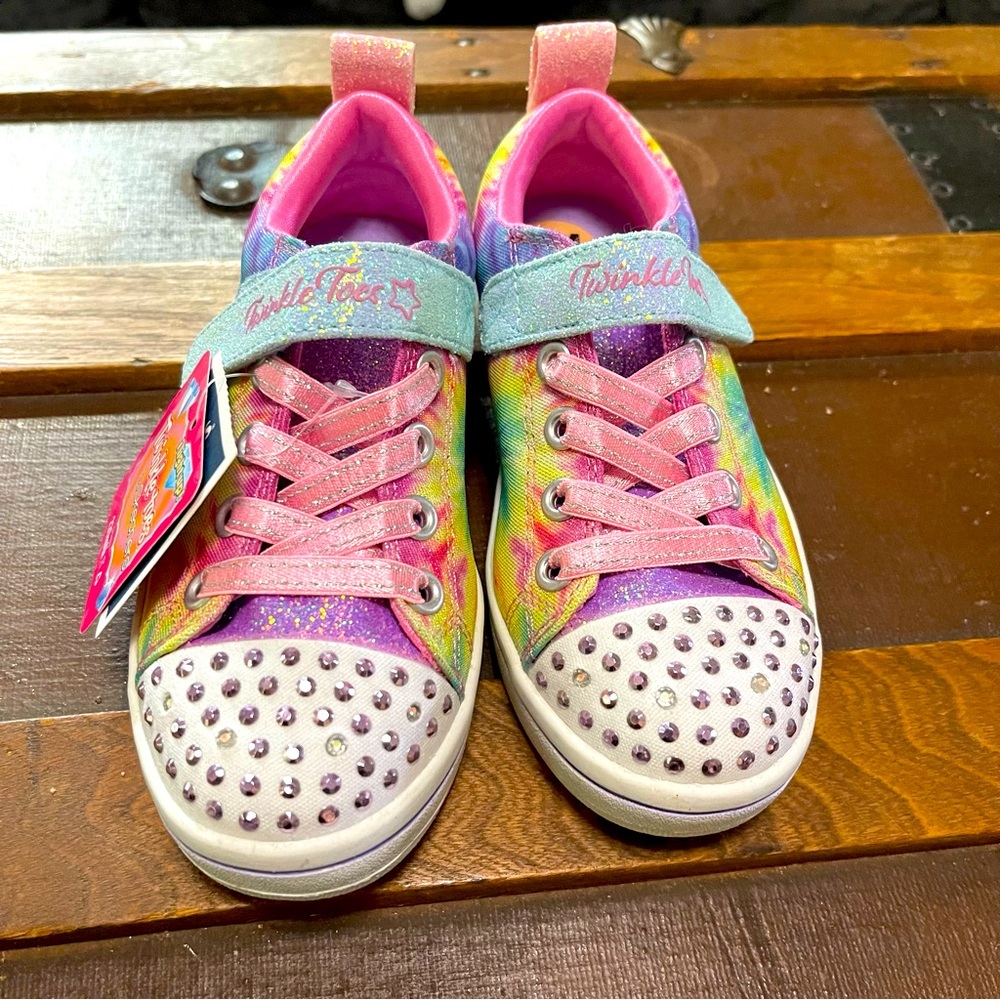 Skechers Twinkle Toes Rainbow Tie-Dye Glam Sneakers